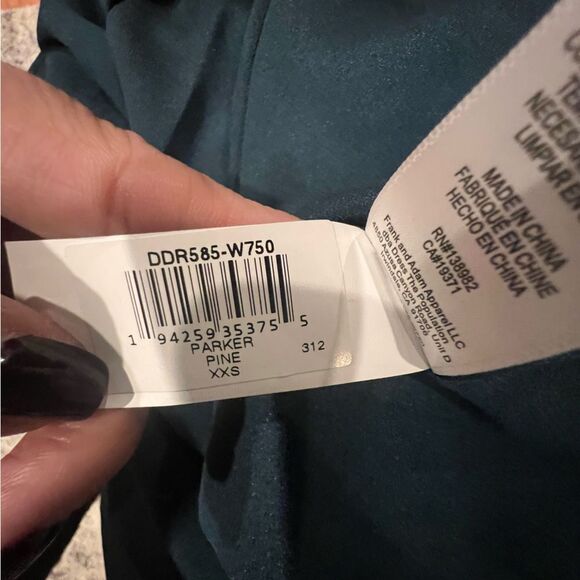 NWT Dress the Population Parker Gown in pine womens size xxs with side slit‎ - Picture 6 of 12